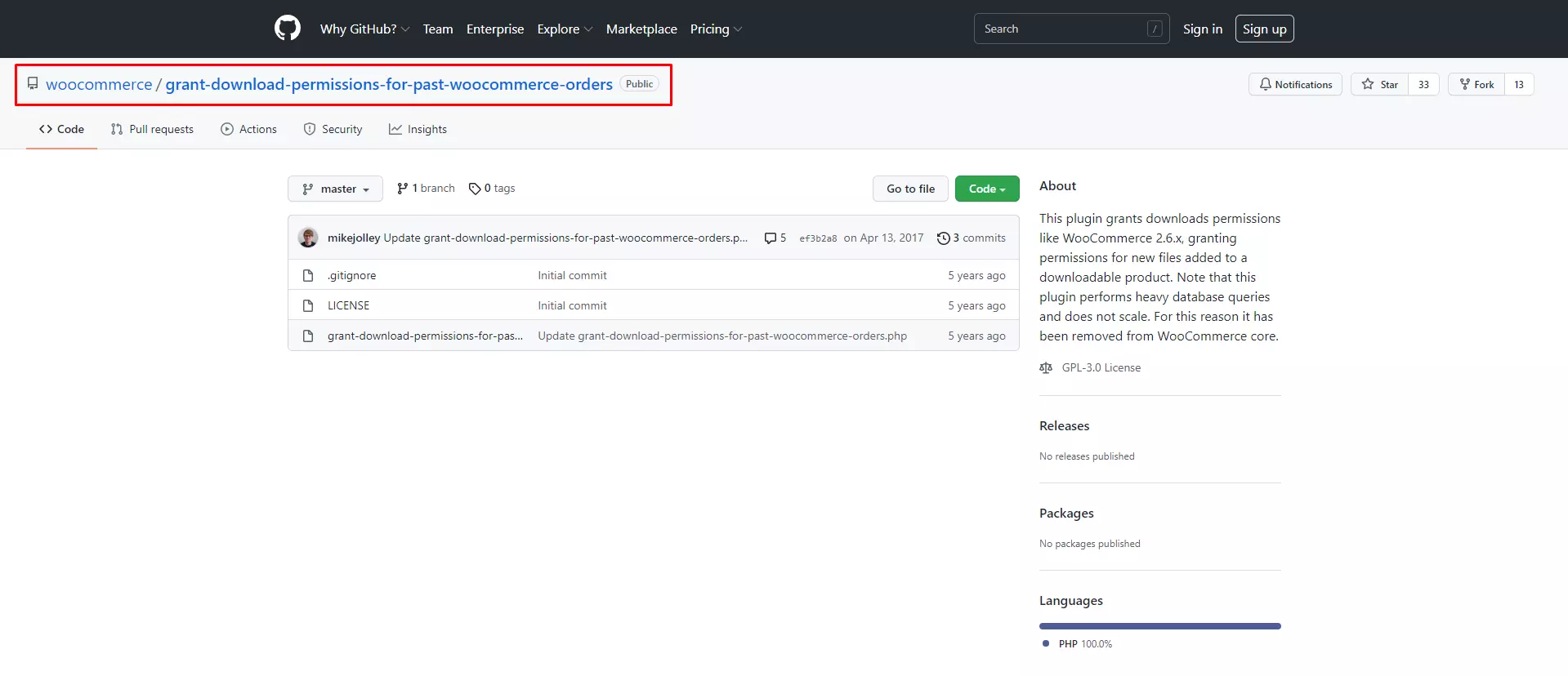 افزونه Grant Download Permissions For Past Woocommerce Orders Master در گیت هاب
